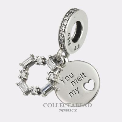 Echt Pandora Silber Eisschnitzerei Du schmelzt mein Herz Dangle CZ Charm 797553CZ