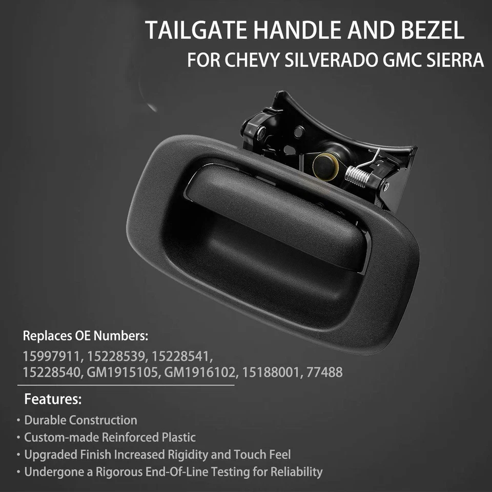 Manija y bisel de puerta trasera para 99-06 Chevy Silverado GMC Sierra 15997911 15228539 Foto 4 de 4