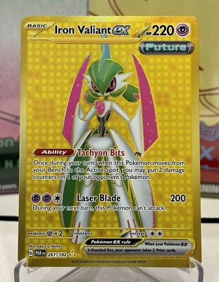 華♚華 Iron Valiant EX (261/182) NM/M Pokémon TCG Paradox Rift Gold Hyper