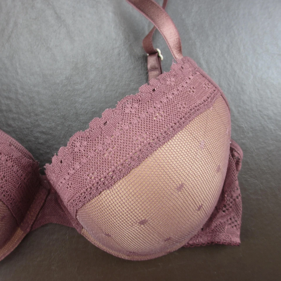 Бюстгальтер DKNY размер 34D розовый с подкладкой пуш-ап на косточках регулируемая застежка - Изображение 4 из 4