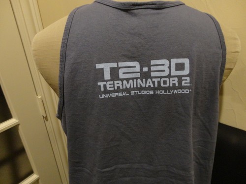 Vtg 2 side Terminator 2 2T-3D Authentic Universal Studios Movie Promo Tshirt XL - Afbeelding 2 van 9