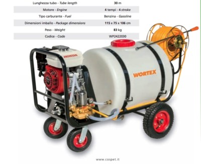 Wortex C140-T4H Spraying Cart Honda 4T 196CC Gasoline 140L