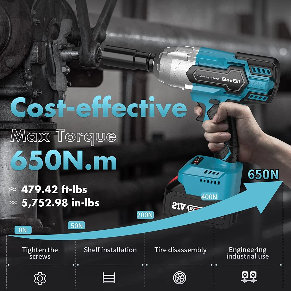 Seesii Cordless Impact Wrench review by Torque Test Channel