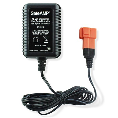 #ad SafeAMP 12 Volt Charger for Ride On Vehicle with red 2 pins connector $16.99