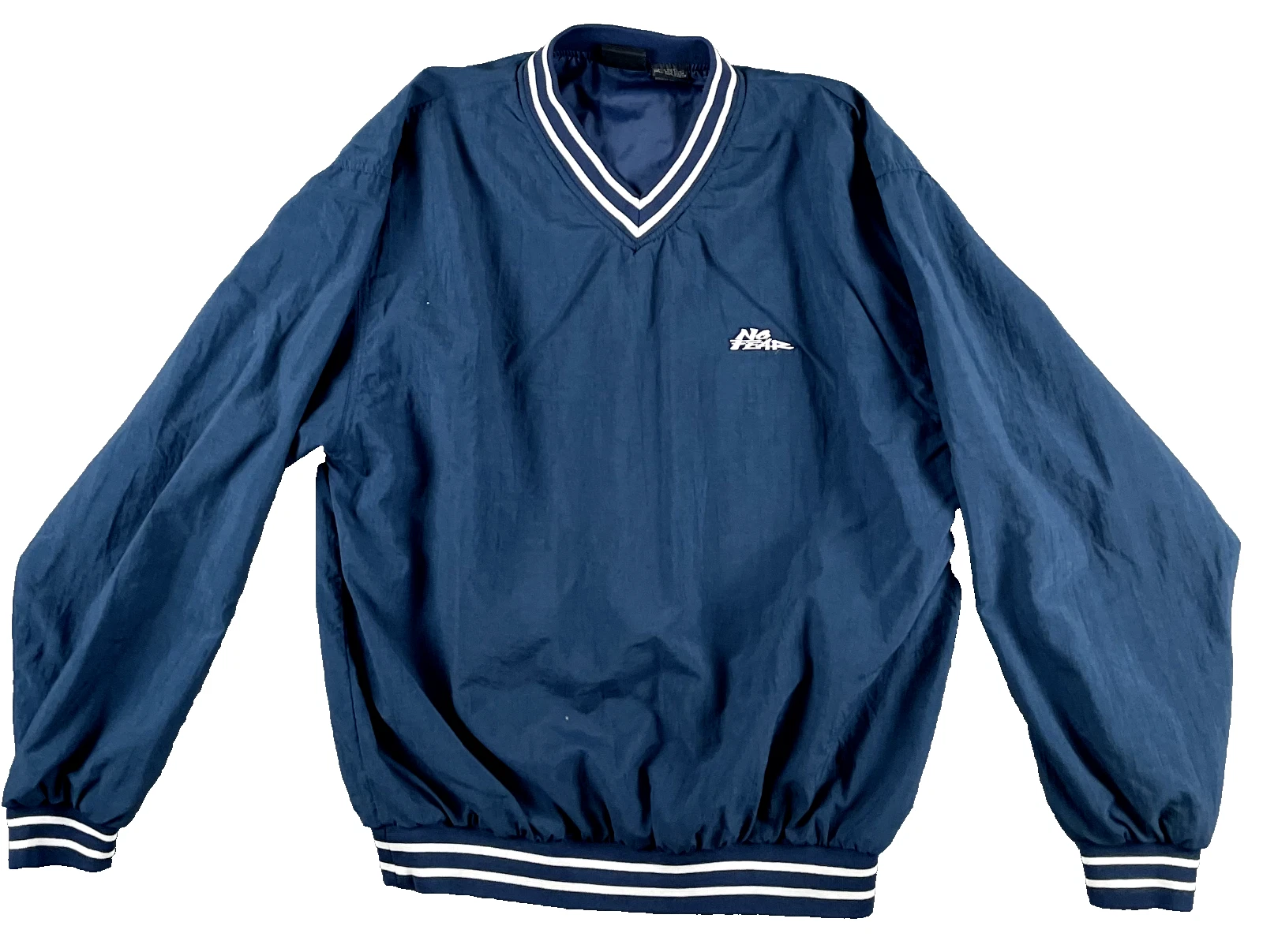 Vintage No Fear Pullover V Neck Windbreaker Mens L