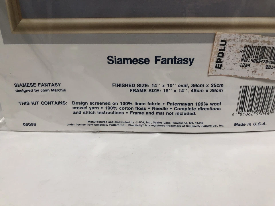 Kit de punto de cruz contado simpliciy fantasía siamesa #05056 de Joan Marchie Foto 3 de 4