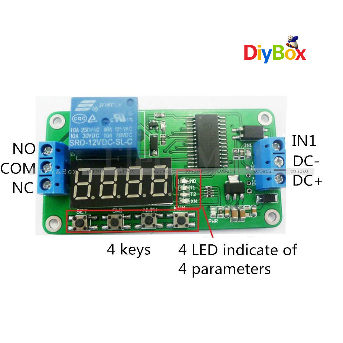 120 V Relay 10pcs DC 12V PLC Self Lock Delay Relay Multifunction Cycle ...