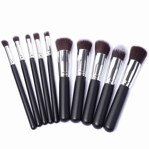Pinceles de 10 Tipo Kabuki Makeup Brochas Estuche Profesional |