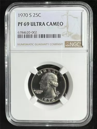 1970 S WASHINGTON QUARTER 25C PF69 ULTRA CAMEO UCAM NGC PR69 *PQ* DCAM SKU 3307