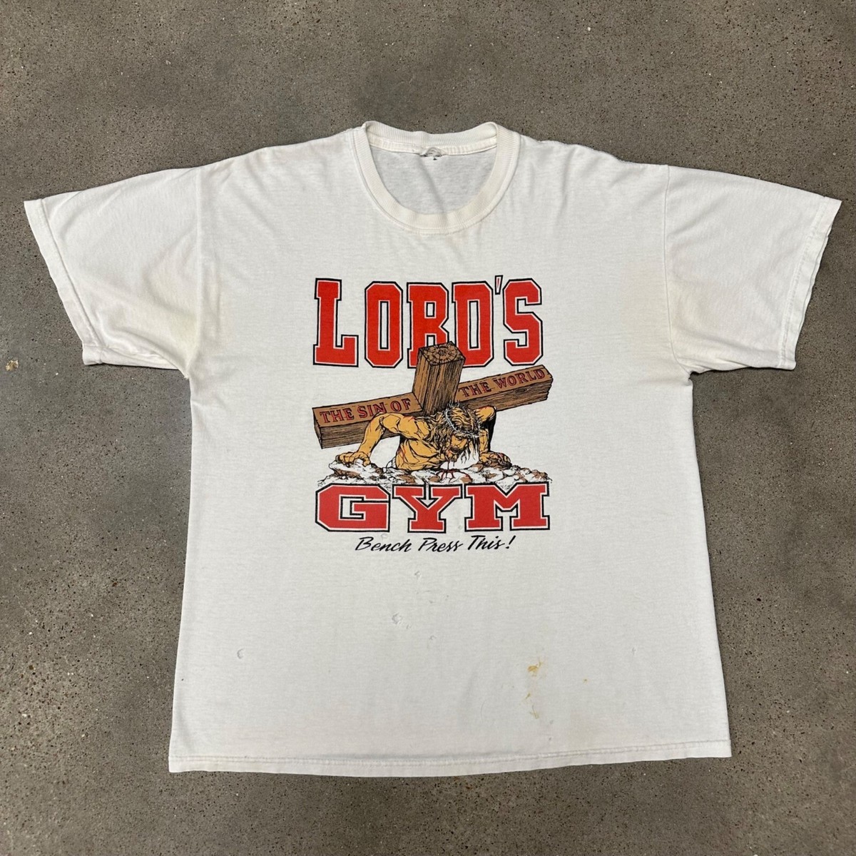 Vintage Lord's Gym Bench Press This Jesus Shirt | eBay