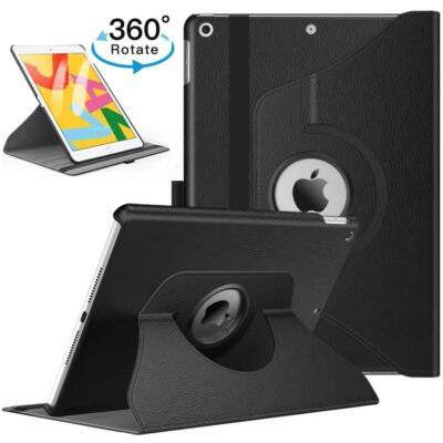 For iPad 10.2'' 2019 7th Generation 360 Rotating Leather Smart Stand Case Cover