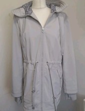 Jessica Simpson 3/4 Length Jacket Size L Bust 42" Light Grey Hood Length 30"