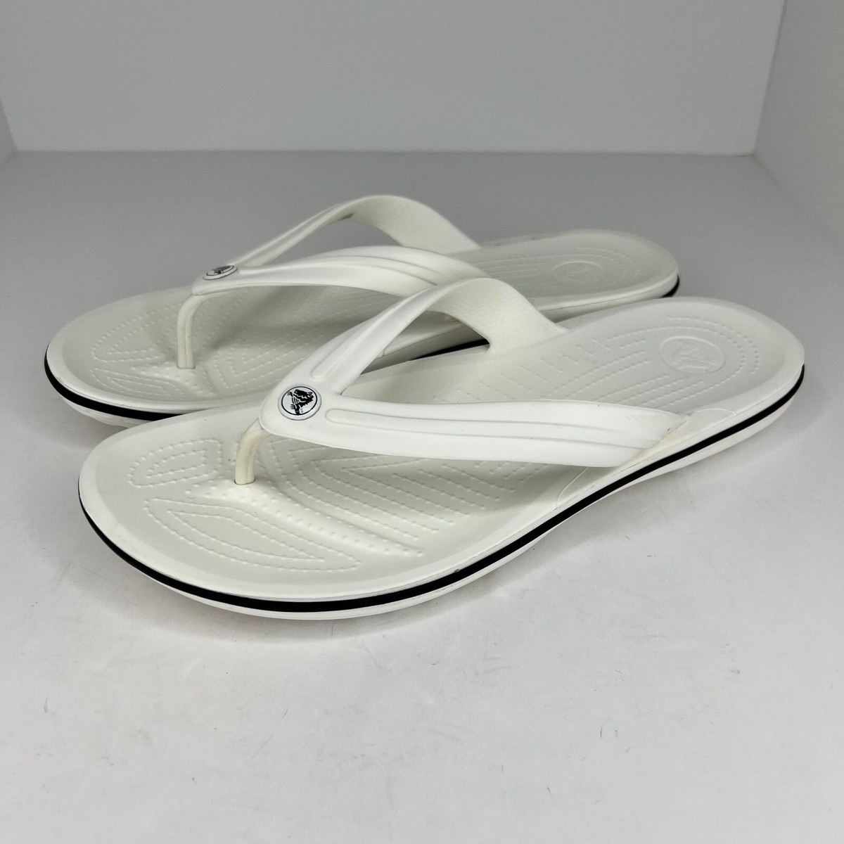 Crocs Mens Crocband Flip Flop Sandal Size 12 White  display picture 2