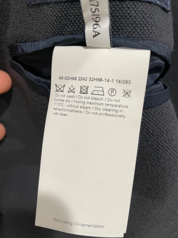 男式灰色(石板)Trussardi 针织西装夹克,尺寸:48 意大利制造 — 第 3/4 张图片