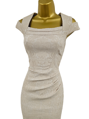 UK 12 Karen Millen Cream The Atelier Jacquard Lace Cold UK 12 Karen Millen Cream The Atelier Jacquard Lace Cold
