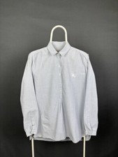 Burberry Brit Mens Casual Shirt Size S Blue Striped Cotton Long Sleeve Button