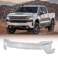 Chrome Steel Front Bumper For 2019-2022 Chevy Silverado 1500 w/ Park-One Piece