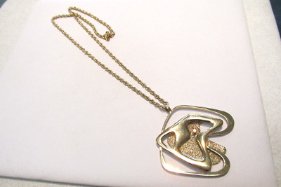 Lawrence Martin Kling 1960s  14k Gold  Custom Made Pendant / Chain MAKE OFFER