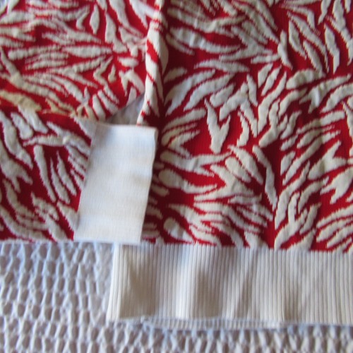 Women’s 1X Boxy Red White Sweater Texture Chunky Knit Crewneck New HARPER & LIV - Picture 4 of 11