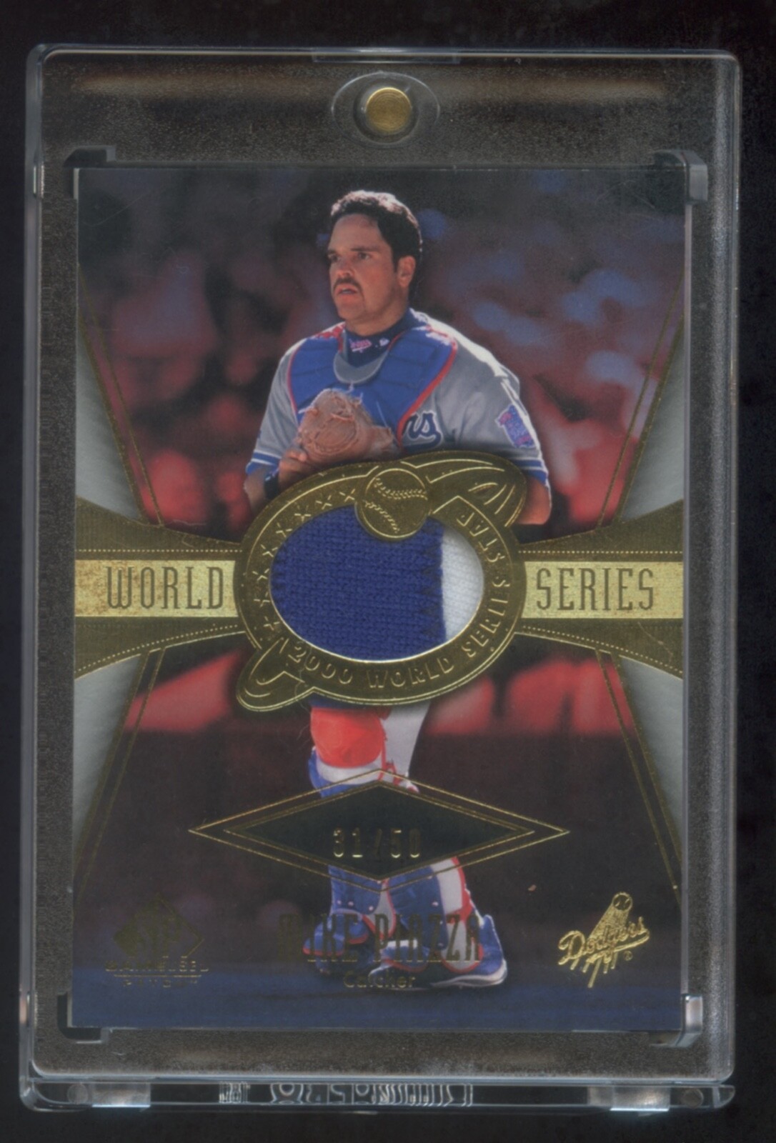 2004 SP GAME USED MIKE PIAZZA World Series GAME WORN PATCH #ED 31/50 PIAZZA# HOF