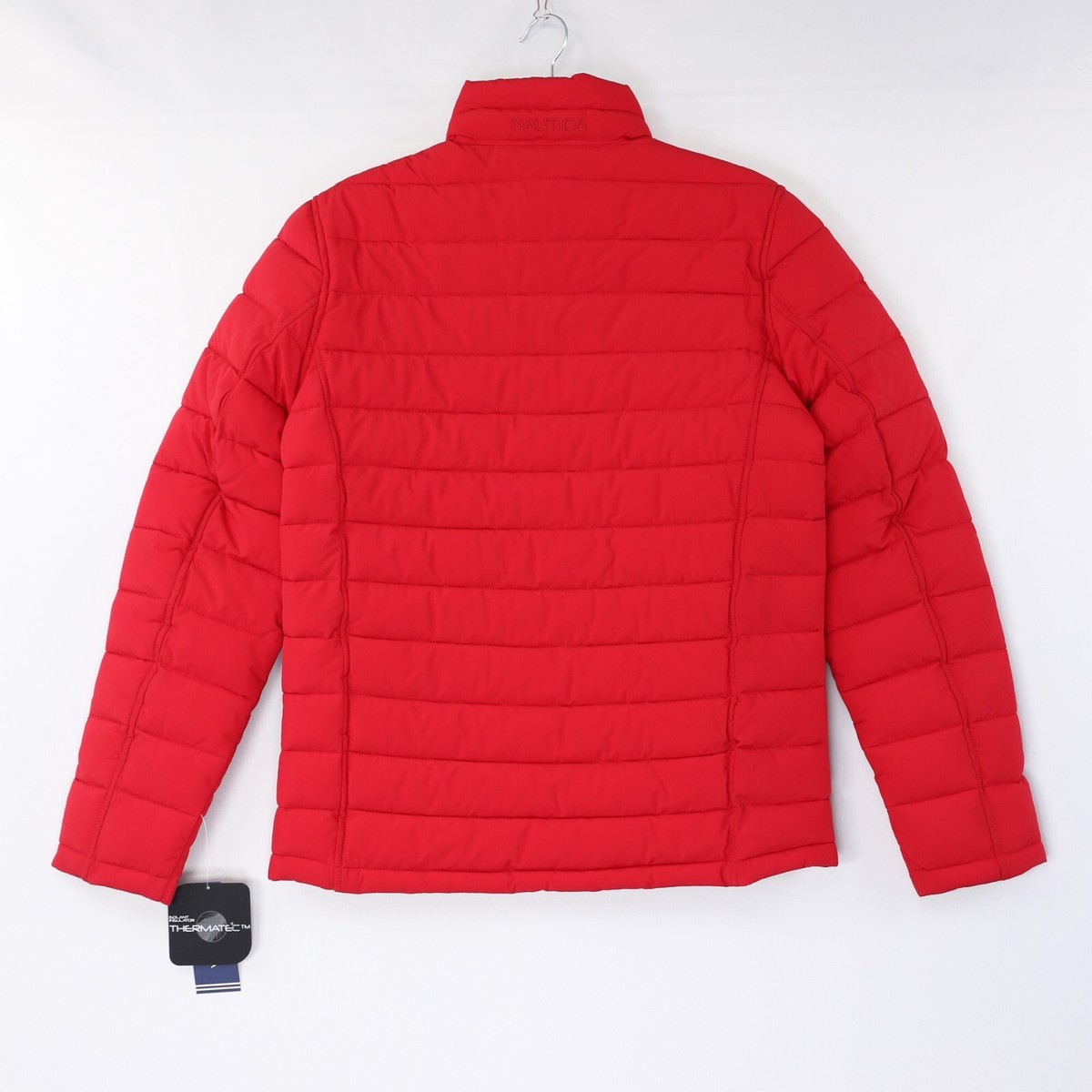 Nautica Mens Puffer Jacket Performance Stretch Water Resistant Red
