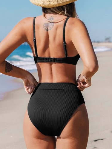 CUPSHE Bikini Set for Women Two Piece Swimsuits High Waisted Adjustable XL - Picture 2 of 9