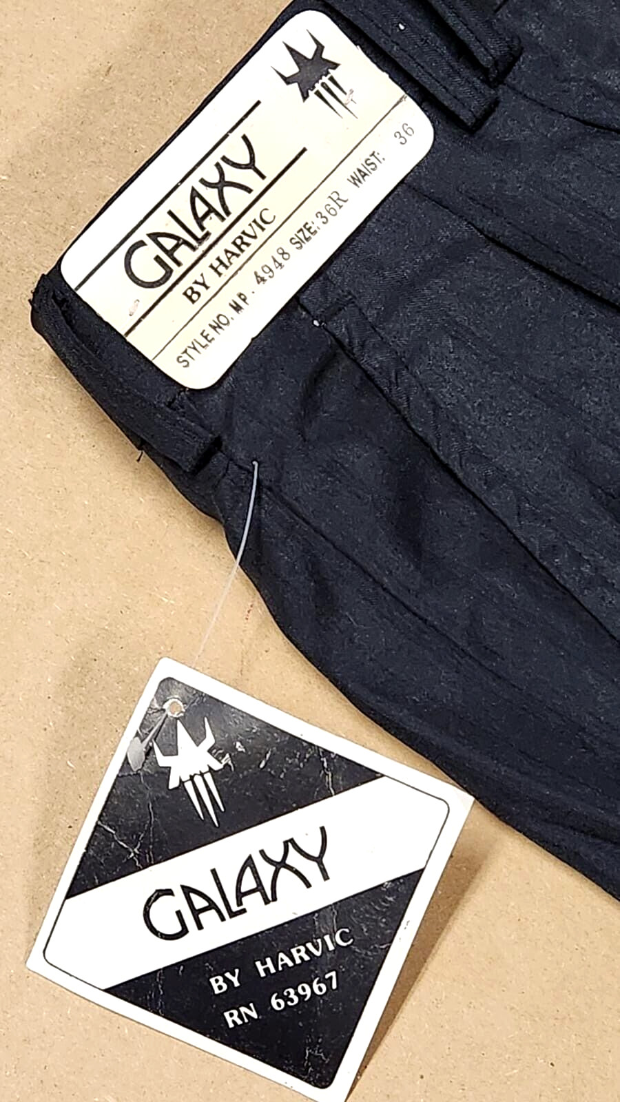 Galaxy By Harvic Men's Texturized Dress Slacks Striped Black ~ Size 36 x 32