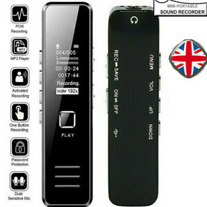 32GB Digital Audio Sound Voice Recorder Rechargeable Dictaphone MP3 Player UK