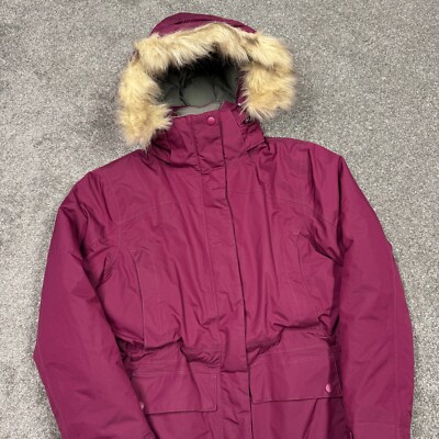 LL Bean Jacket Women Small Petite Purple Parka Vintage Winter