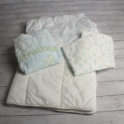 Amy Coe Vintage Crib Bedding Lot Limited Edition Blankets Comforter Chenille