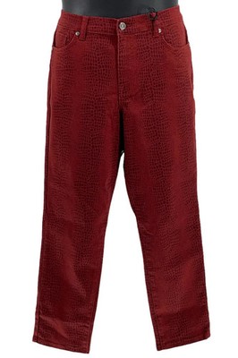 DG2 by Diane Gilman Virtual Stretch Printed Skinny Jean Wine Reptile