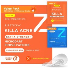 ZitSticka Extra Strength Killa Acne Microdart Patches for Face OTC Acne Trea...