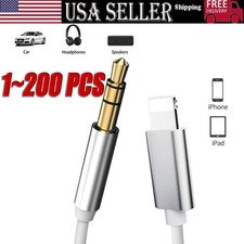 iPhone 7 8 X XR 11 12 13 Pro Max 8 Pin to 3.5mm AUX Audio Car Adapter Cord LOT