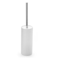 Matt White Ceramic Toilet Brush and Holder Set, Durable Bristles Non Scratch ...