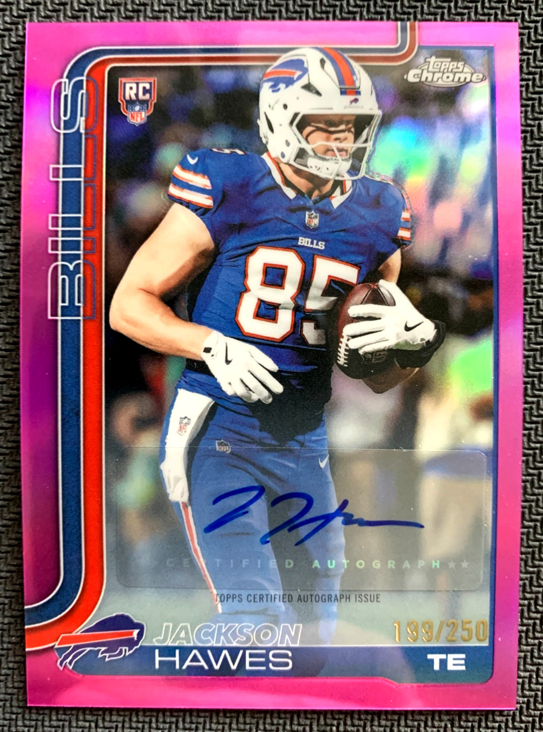 Jackson Hawes Topps Chrome Rookies Autograph #JH Pink Lava