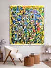NEW ABSTRACT ART ON CANVAS Original Acrylic Painting BRIGHT SIGNED 63x57