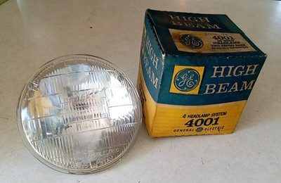 1 NOS old GE Headlamp 4001 Headlight High Beam 12 Volt NEW Unused Vintage Mopar