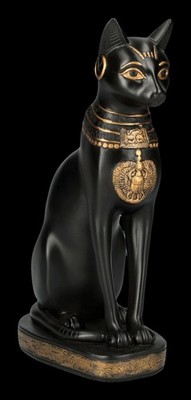 Bastet Figur-Ägyptische Fruchtbarkeitsgöttin-Katzen Mythologie Deko H 21 cm