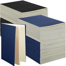 100 Pcs Journals Notebooks Bulk - Kraft Softcover A5 Small Black, Navy Lined