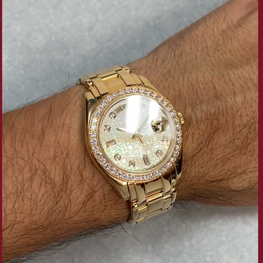 Rolex Masterpiece 18k Yellow Gold MOP Jubilee Diamond 39mm Watch D