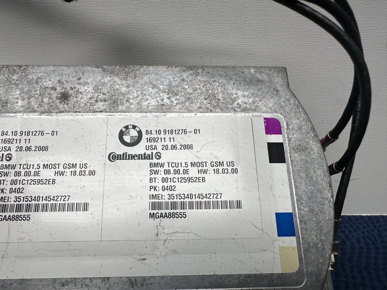 4–16 BMW E92 3/6 Srs Telematic Bluetooth Communication Control Module OEM 4-Port