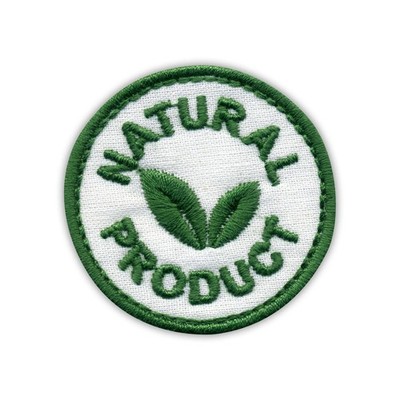 NATURPRODUKT - Baumwolle Hintergrund und Fäden Patch/Abzeichen bestickt
