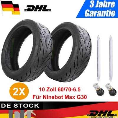 2stk Für Ninebot Max G30 Gummi Reifen 10x2.5 60/70-6.5 E Scooter Elektroroller