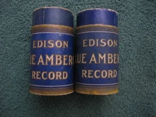 Vintage Edison Blue Amberol Phonograph Empty  Record Cylinders