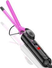 3/8 Inch Ceramic Small Curling Iron for Short Hair 10mm Small Curling Wand Pink