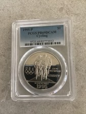 1995-P $1 Special Olympics, DCAM (Proof) Modern Silver and Clad