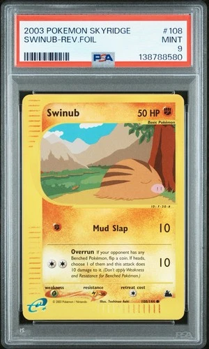 PSA 9 - Pokemon Skyridge #108 Swinub Reverse