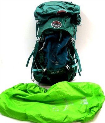 OSPREY AURA 65 AG Hiking Backpack 28'' Tall WS 16-19 in Green Lightweight + Cover