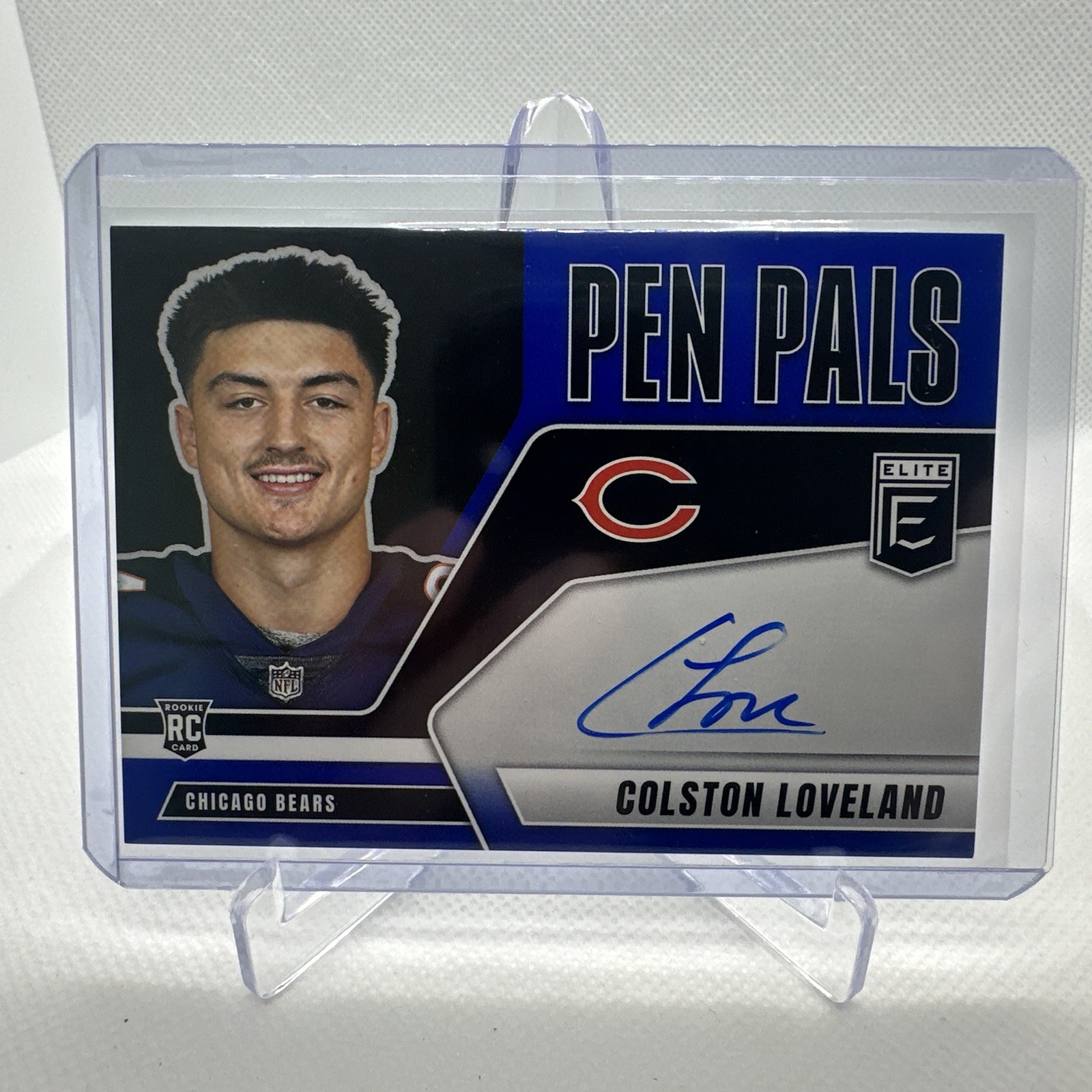 2025 Donruss Elite Colston Loveland PP-CLO PEN PALS On-Card Auto Blue Ink SSP