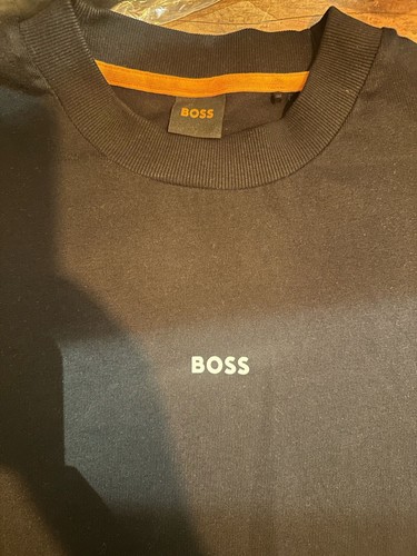Herren Boss Orange geprägtes Logo geologischer Rücken Druck schwarz T-Shirt Größe Medium - Bild 4 von 5